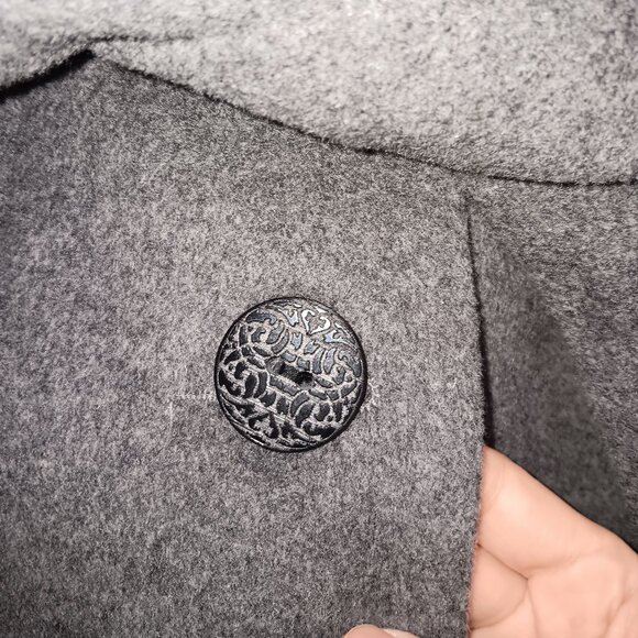 Tahari Wool Cheryl Jacket Coat In Charcoal Sz 2 - Picture 3 of 3